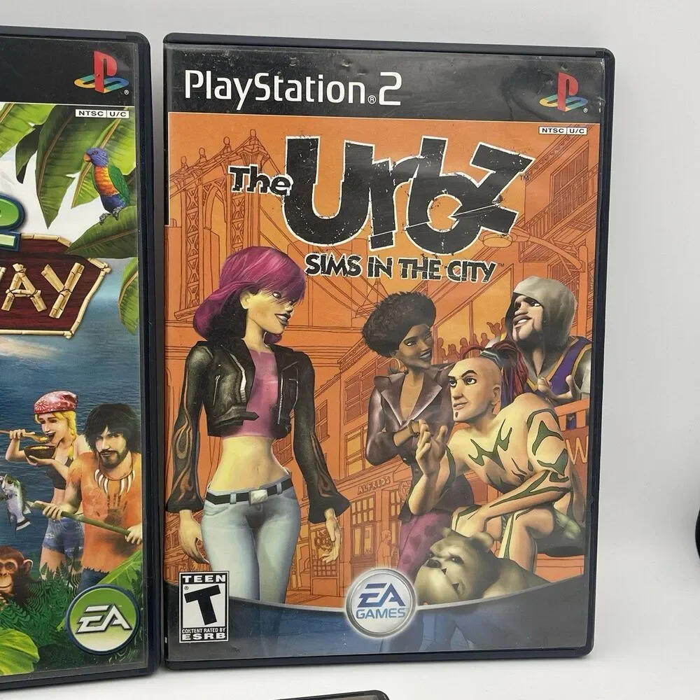 Sims 2 Castaway Pets Urbz In The City Bustin Out BUNDLE SET - Sony PlayStation 2
